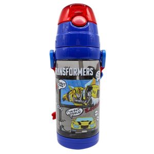 Tomatodo Cañita Transformers Bumbblebee Azul y Rojo 500 ml