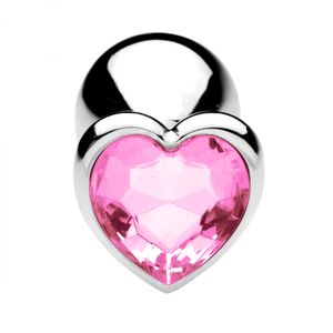 Consolador Dilatador Plug Anal Corazón Talla L - Rosa