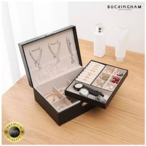 Joyero Organizador Collar Aretes 2 pisos Buckingham MDA290021 Rosado