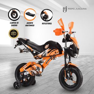 Bici Moto para Niños Aro 12 Kingdom Furious Monster Naranja