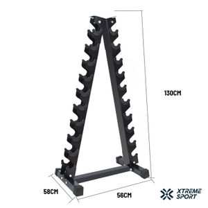 Set de 10 pares Mancuernas Hexagonales + Soporte Rack