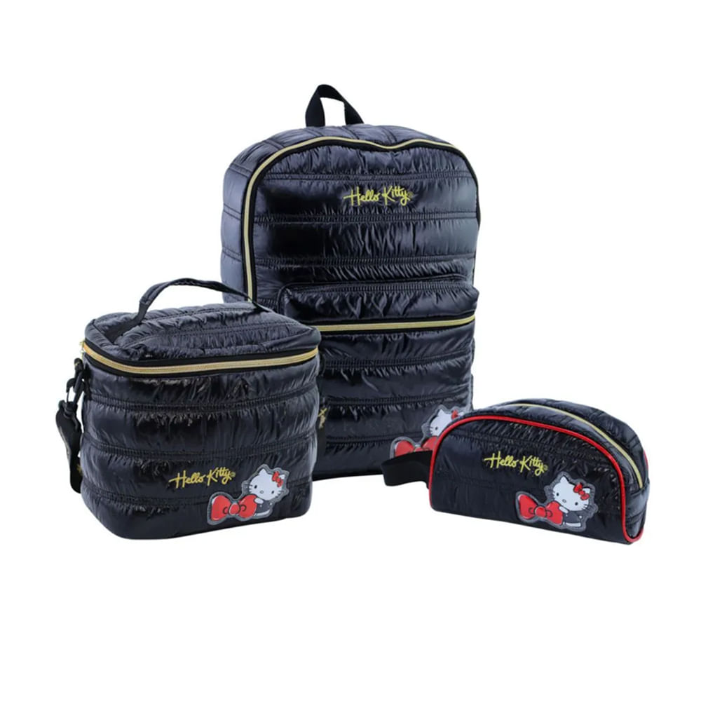 Mochila fashion hello kitty negra