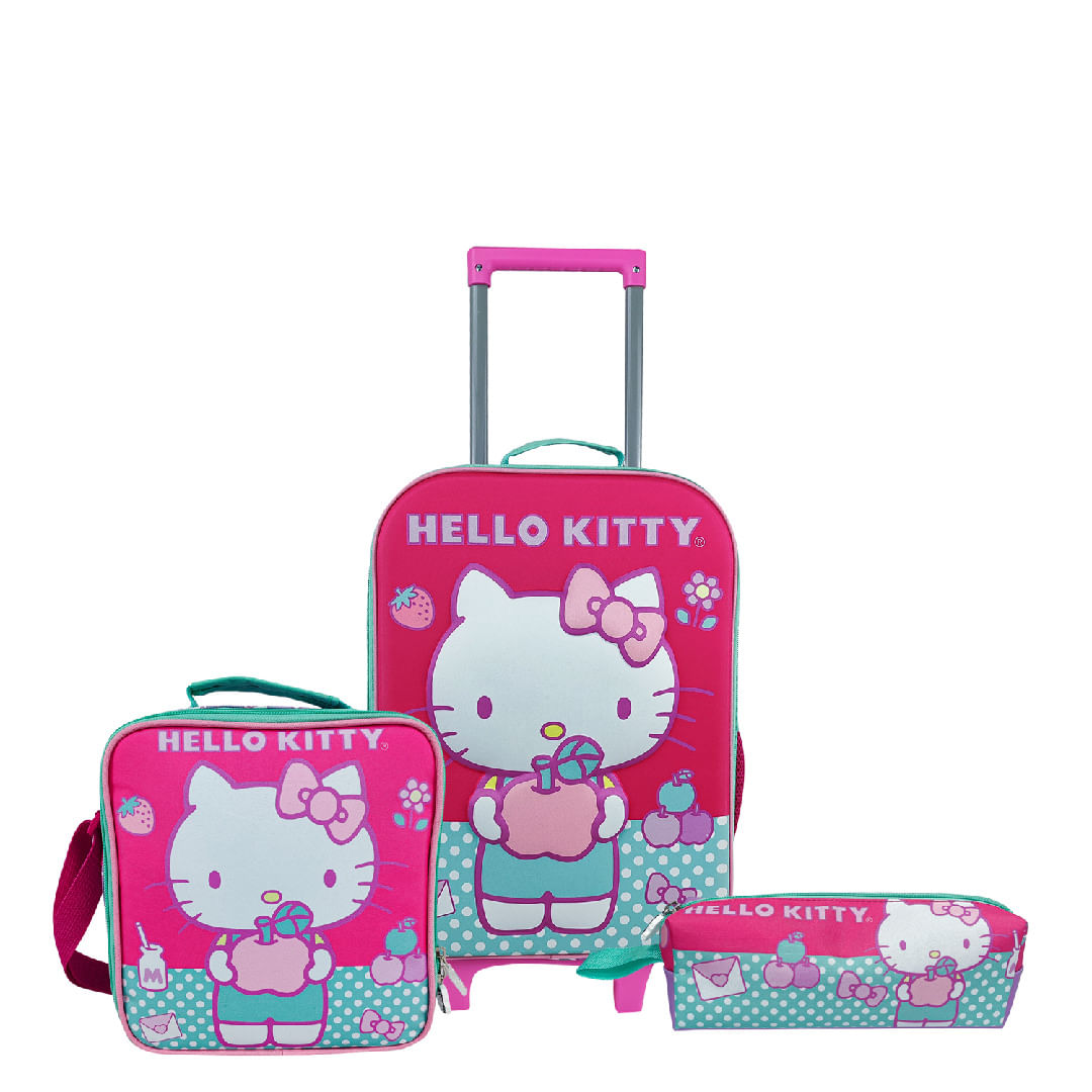 Kombat Set Maleta Scool Eva 3d Gde Hello Kitty Real Plaza