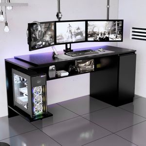 Escritorio Gamer NR 02 140cm 1 Puerta Movenda Negro