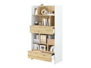 Estante Moderno Manhatan color Blanco/Duna TU MESITA 2 cajones