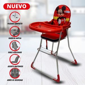 Silla de Comer Graduable Baby Happy Mickey Toons Rojo