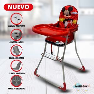 Silla de Comer Graduable Baby Happy Mickey Toons Rojo