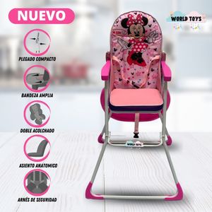 Silla de Comer Graduable Baby Happy Minnie Toons Rosado