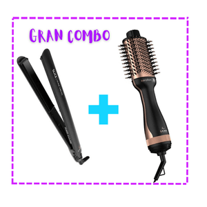 Combo  Plancha Alisadora de Cabello Slice Gama + Cepillo Secador Gama  Keration 3D Therapy