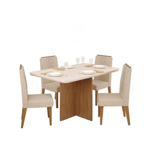 Juego de Comedor Diana 4 Sillas off white