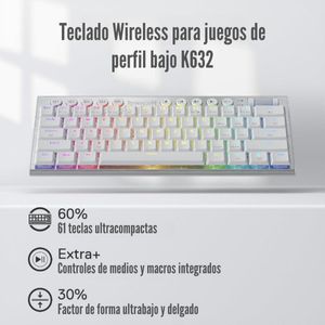 Teclado Redragon Horus Mini Pro K632 60% Wireless Switch Red Blanco