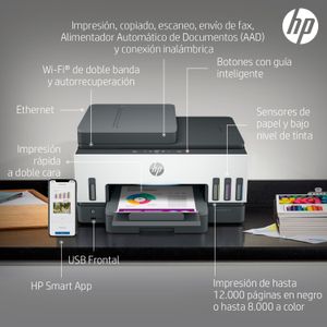 Multifuncional HP Smart Tank 790 Imprime Dúplex Escáner automático Fax
