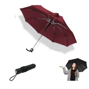 Paraguas Plegable Sombrilla de Mano para Sol Lluvia Guinda