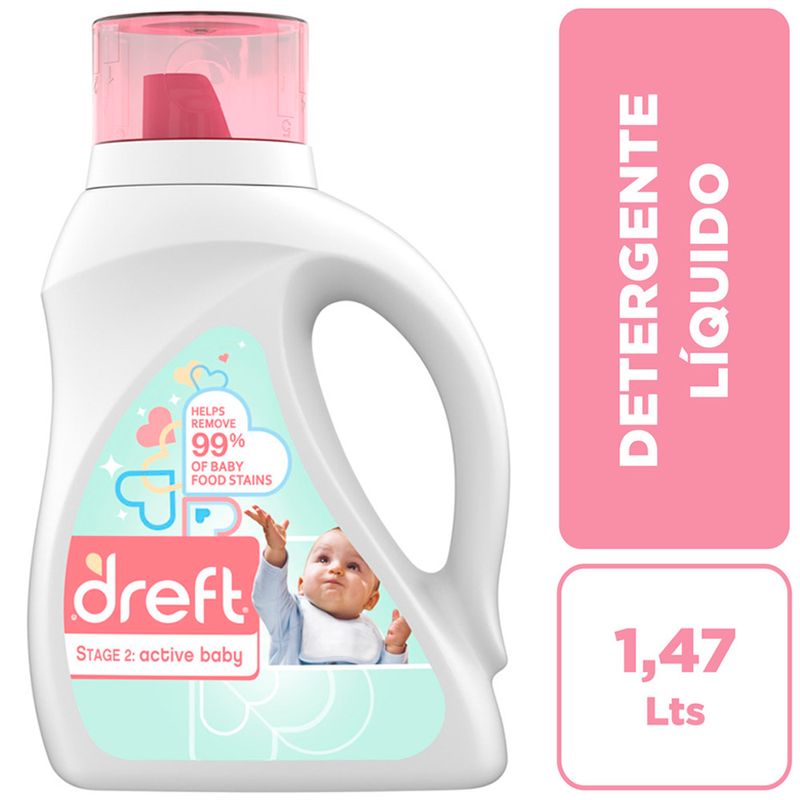 Detergente líquido DREFT Active baby 32 lavadas Frasco 1.47L