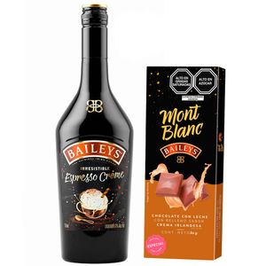 Pack Licor de Crema BAILEYS Espresso Créme Botella 750ml + Chocolate Baileys MONTBLANC Caja 80g
