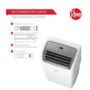 Aire Acondicionado Portatil Rheem De 12,000 BTU Convencional Frío Solo