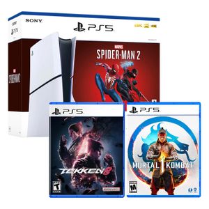 Consola Ps5 Slim Bundle Spiderman 2 + Tekken 8 + Mortal Kombat 1