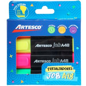 Resaltador ARTESCO Job Neón Paquete 4un