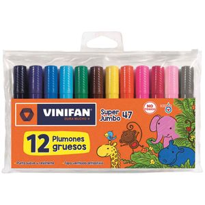 Plumón Super Jumbo VINIFAN Azul Blíster 12un