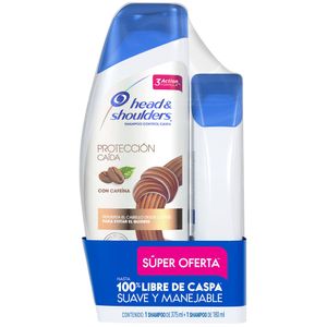Pack Shampoo HEAD & SHOULDERS Protección Caída Frasco 375ml + 180ml