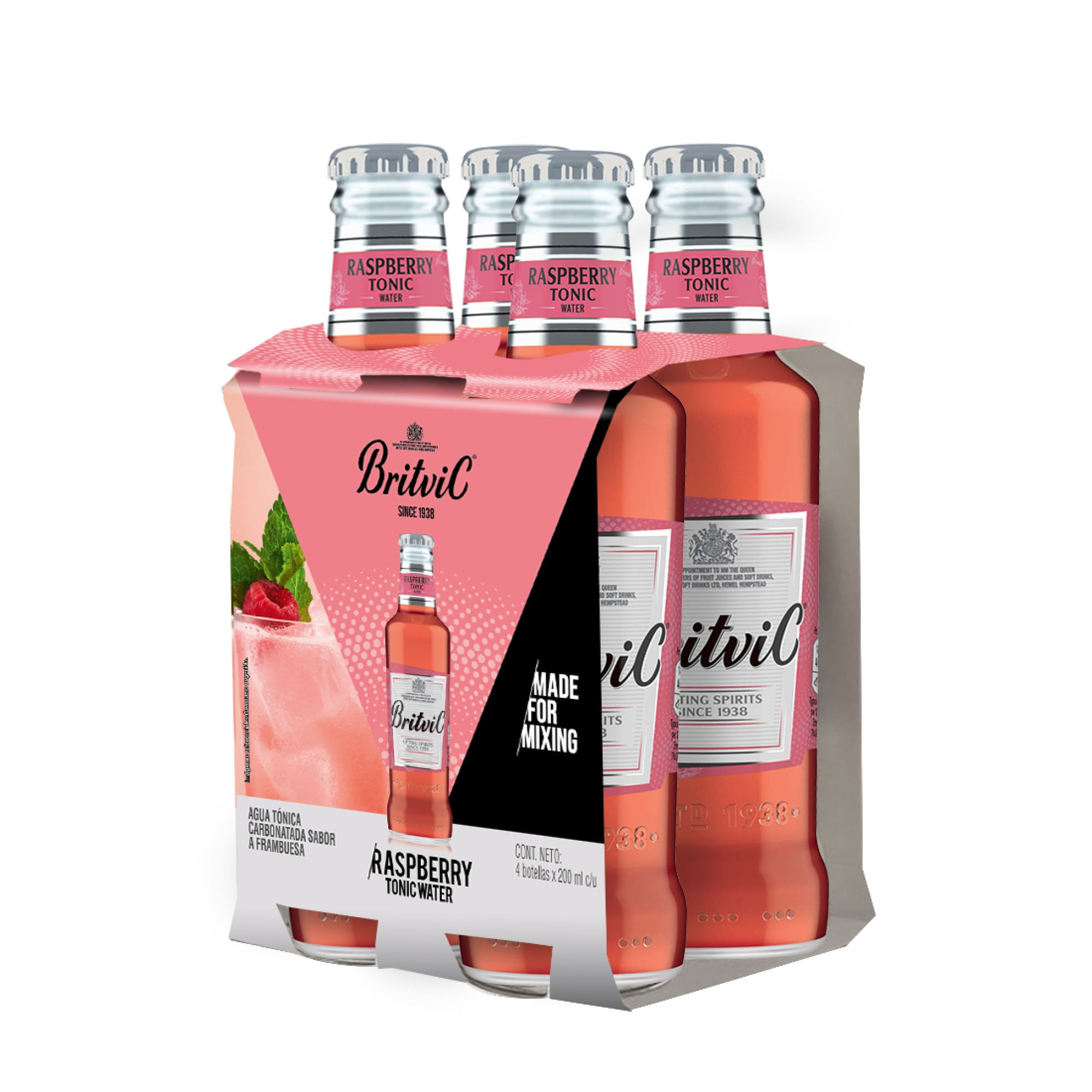 Agua Tónica Britvic Raspberry Lata 200ml Paquete 4un Real Plaza