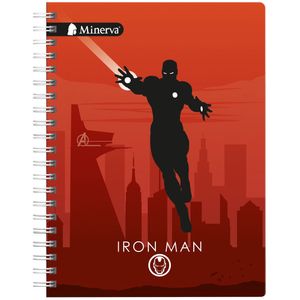 Cuaderno Espiralado MINERVA Cuadriculado A4 150hj Marvel (Modelos Aleatorios) B2S 24