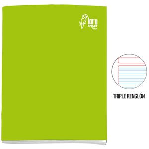Cuaderno Deluxe Grapados LORO Triple Renglón 80hj Solido (Modelos Aleatorios)