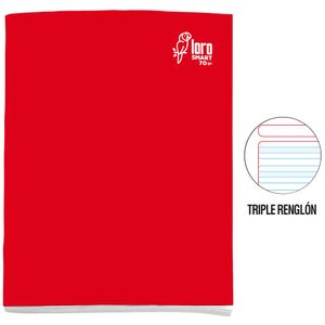 Cuaderno Deluxe Grapados LORO Triple Renglón 80hj Solido (Modelos Aleatorios)