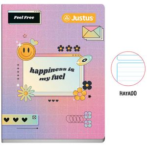 Cuaderno Deluxe Grapados JUSTUS Rayado 80hj Diseño (Modelos Aleatorios)