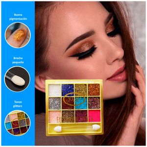 Paleta de Sombras Brillantinas para Ojos | 01