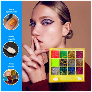 Paleta de Sombras Brillantinas para Ojos | 02