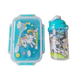 Set Botella Tomatodo 500ml  Taper 900ml Unicornio Celeste