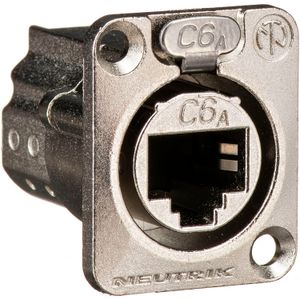 Conector de Panel Neutrik Ne8Fdx P6 D Shape Cat 6A Shielded Feedthrough Níquel