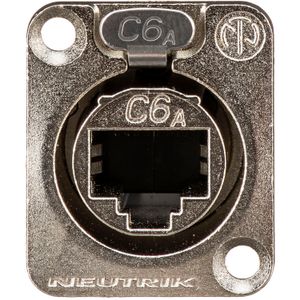 Conector de Panel Neutrik Ne8Fdx P6 D Shape Cat 6A Shielded Feedthrough Níquel