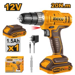 Taladro Atornillador Inalámbrico Ingco 12V 1.5AH + Batería + Cargador CDLI1218