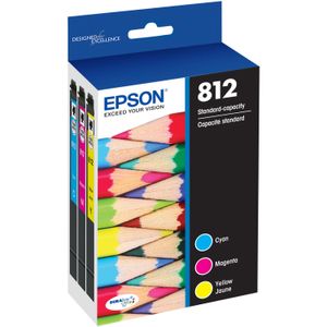 Combo Pack de Tinta Epson T812 de Capacidad Estándar con Sensormatic Cian Magenta Amarillo