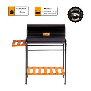 Parrilla Cilindrica a Carbon Mr Grill con Tapa Negro + Soporte