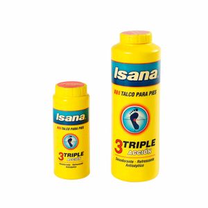 Talco para pies ISANA Triple Acción Frasco 240g + Frasco 60g