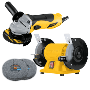 Combo Amoladora 4 ½ 700w y Esmeril de Banco 5" Pretul 22360-26134