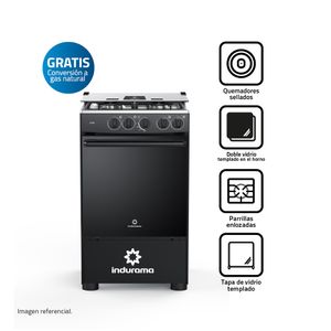 Cocina Indurama Goya De Pie a Gas 4 Quemadores Negro
