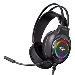 Audífonos gamer T4G zero, conexión 3.5mm, RGB, negro