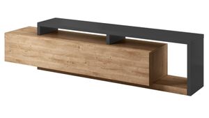Mesa de TV Moderna Sibarys color Duna/Negro 1 cajón TU MESITA
