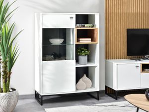 Vitrina Moderna Flavia 1 puerta mas repisas TU MESITA color Blanco