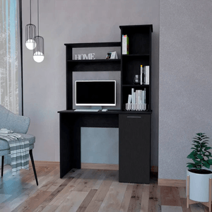 Mueble con Estante Vitorio color Negro 1 puerta TU MESITA
