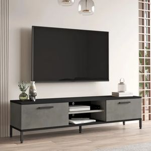 Mesa de TV Moderna Miska color Negro/Gris  2 puertas TU MESITA