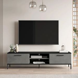 Mesa de TV Moderna Miska color Negro/Gris  2 puertas TU MESITA
