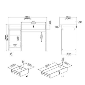 Escritorio Clásico Misti 4 cajones con LLave color Blanco TU MESITA