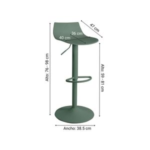 Banco Giratorio para Bar Cairo Polipropileno/Acero Verde