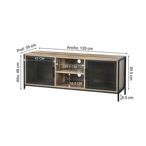 Mesa de Tv 50" Turin Madera/Metal 120x48x39cm Marrón