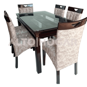 Juego de Comedor Alto Hogar 6 Sillas Charlott Beige